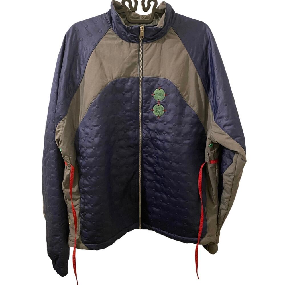 Air Jordan x Clot Chinese New Year Nylon Navy / Gray Zip Up Jacket Size Large
